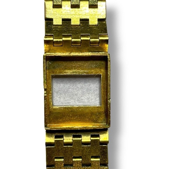 VTG Neiman Marcus Gold Tone Watch Womens Rectangle Wind Bracelet Germany Works main image 10